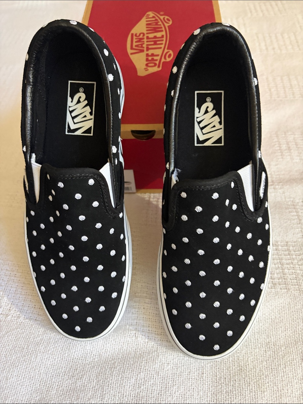Vans Black and White Polka Dot Platform Slip-On NWB Women’s Size 9 - Picture 3 of 6